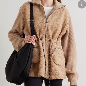 VARLEY Westwood faux shearling teddy ribbed cotton jacket